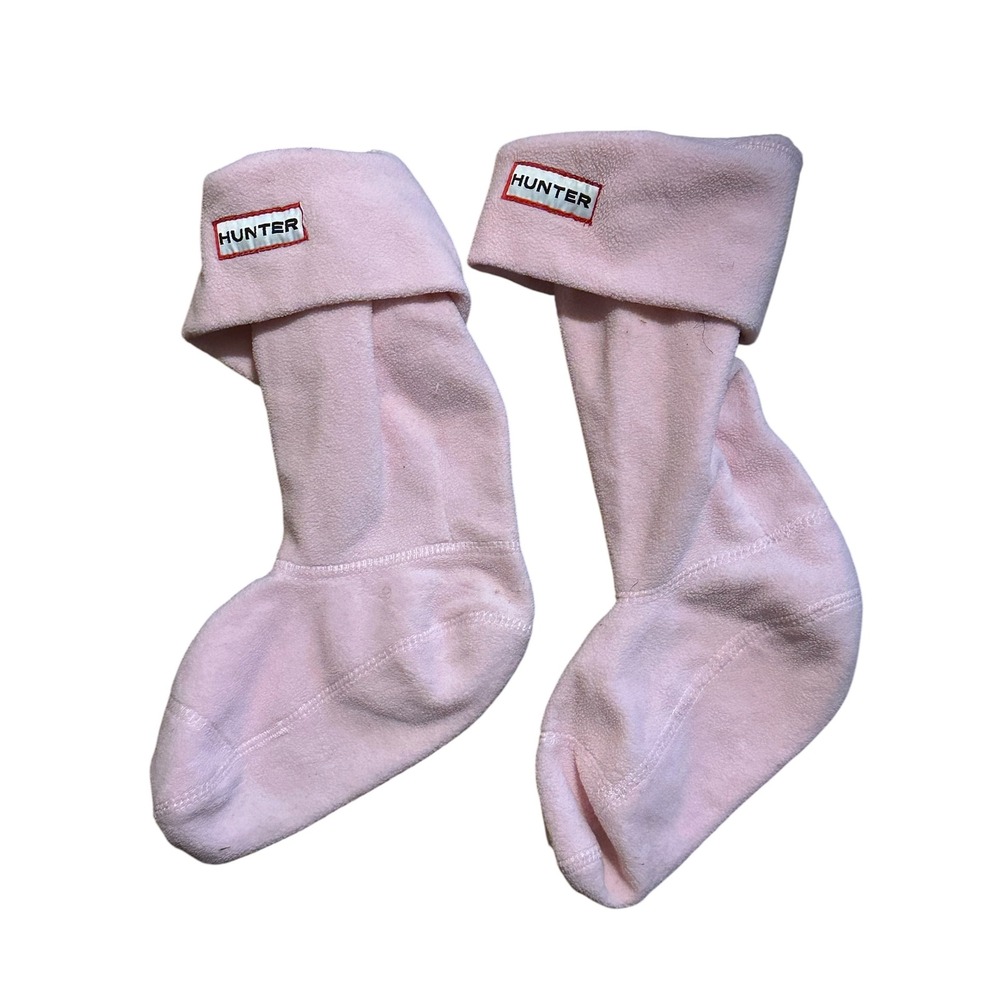 Hunter Kids Boot Socks Pink Fleece Rain Boot Liners Kids  Size 11-13